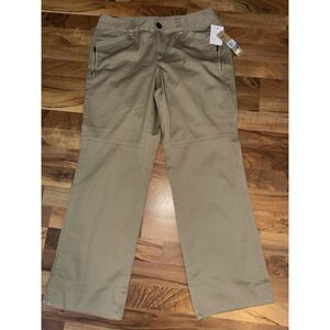 NWT‎ DKNY Jeans Womens Sz 16 Khaki Tan Brown Pants Zip Pockets Boot Camp Stretch